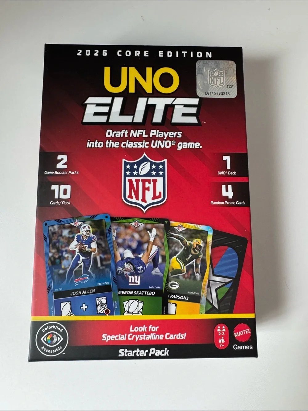 2026 UNO Elite NFL Core Edition Starter Pack Mattel Football Card Game